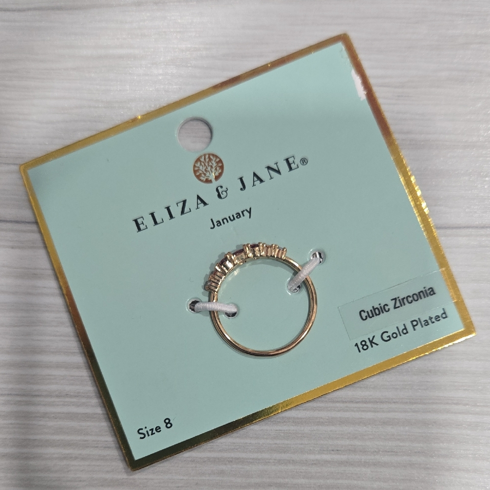 Eliza & Jane Gold Plated With Cubic Zirconia Ring